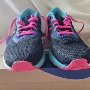 Asics Black and Pink Running Shoes